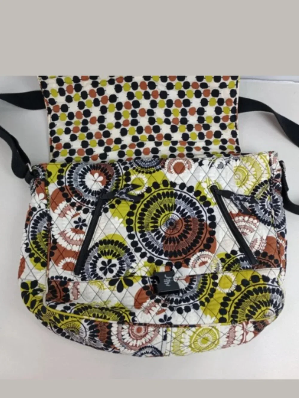 Vera Bradley Crossbody Laptop School Business Bag Cocoa Moss Fall 2013